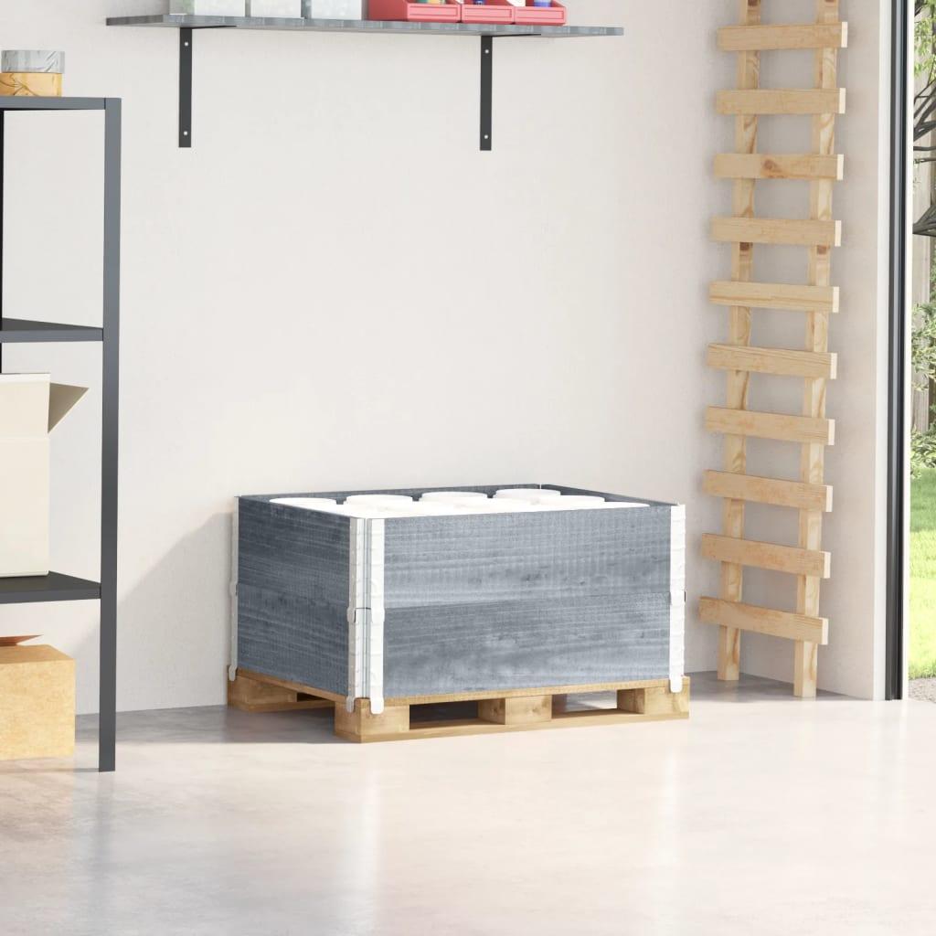 Pallerammer 2 stk. 80x60 cm massivt fyrretræ grå