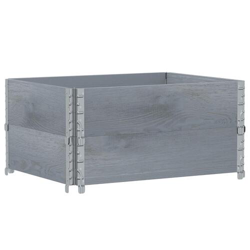 Pallerammer 2 stk. 80x60 cm massivt fyrretræ grå