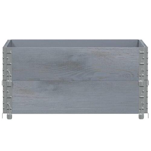Pallerammer 2 stk. 80x60 cm massivt fyrretræ grå