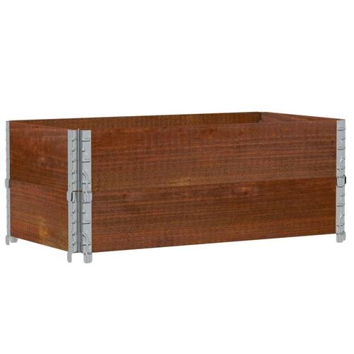 Pallerammer 2 stk. 100x50 cm massivt fyrretræ brun