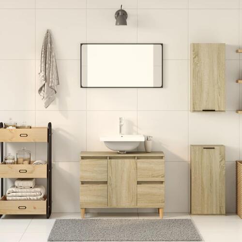 Væghængt badeværelsesskab 32x20x67 cm sonoma-eg
