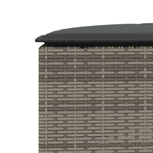 Sofasæt til haven 2 dele halvrund polyrattan grå