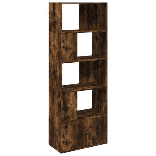 Bogreol 70x36x189 cm konstrueret træ røget egetræsfarve
