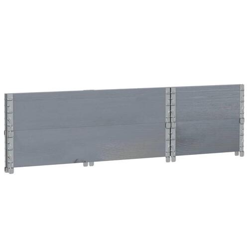 Pallerammer 2 stk. 100x50 cm massivt fyrretræ grå