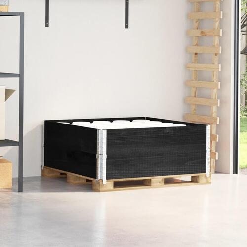 Pallerammer 2 stk. 100x100 cm massivt fyrretræ sort