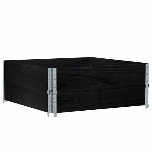 Pallerammer 2 stk. 100x100 cm massivt fyrretræ sort