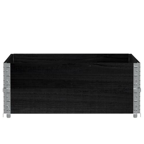 Pallerammer 2 stk. 100x100 cm massivt fyrretræ sort