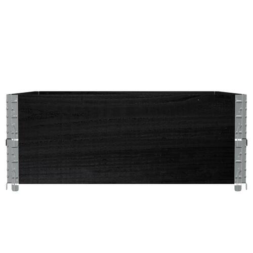 Pallerammer 2 stk. 100x100 cm massivt fyrretræ sort