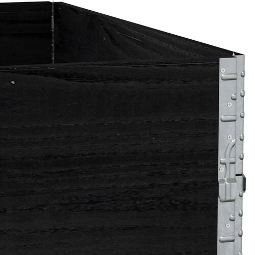 Pallerammer 2 stk. 100x100 cm massivt fyrretræ sort