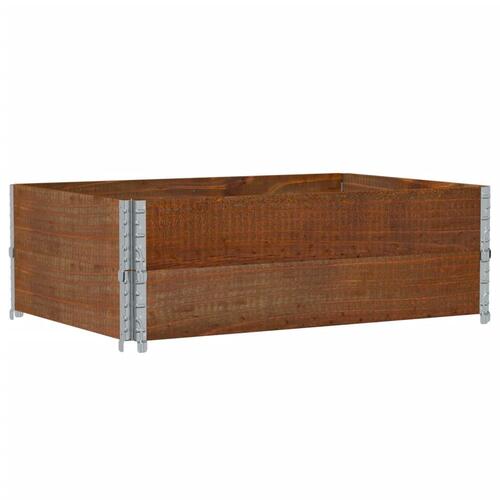 Pallerammer 2 stk. 120x80 cm massivt fyrretræ brun