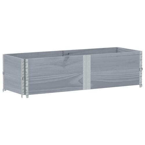 Pallerammer 2 stk. 150x50 cm massivt fyrretræ grå
