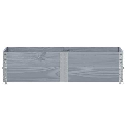 Pallerammer 2 stk. 150x50 cm massivt fyrretræ grå