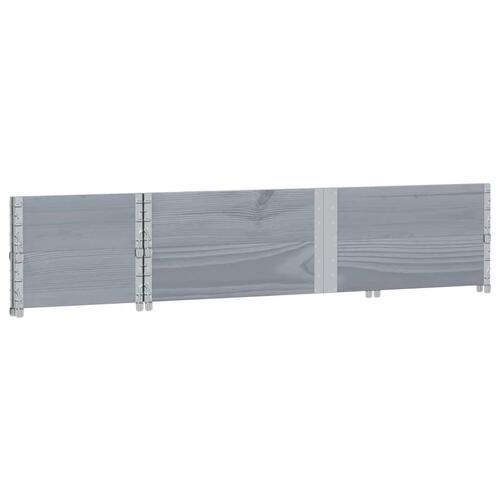 Pallerammer 2 stk. 150x50 cm massivt fyrretræ grå