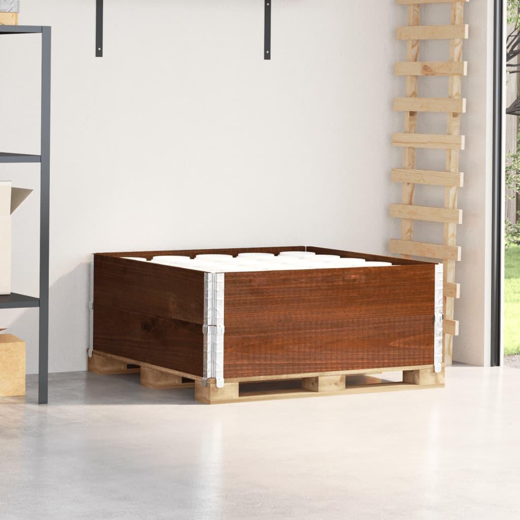 Pallerammer 2 stk. 100x100 cm massivt fyrretræ brun