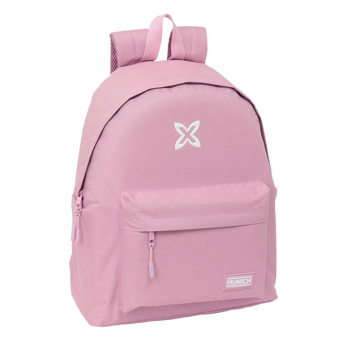 Munich Basic skoletaske - Pink, 33 × 42 × 15 cm billede