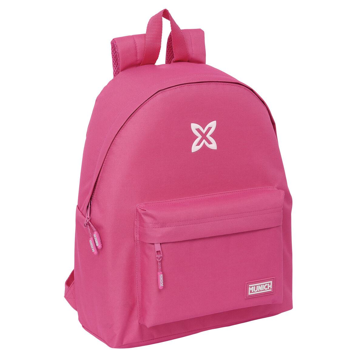 Munich Basic skoletaske - fuchsia, 33 × 42 × 15 cm billede