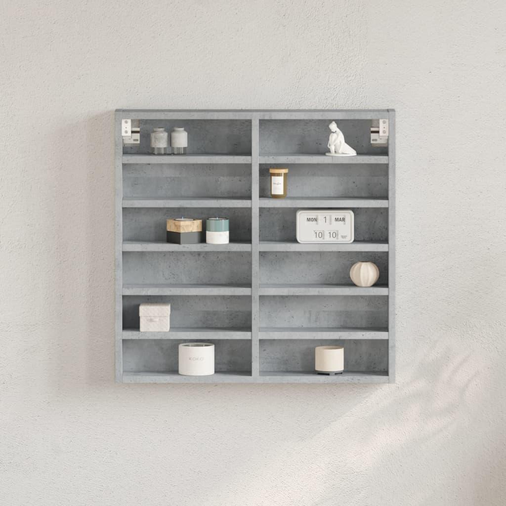 Vitrineskab 60x8,5x58 cm konstrueret træ betongrå