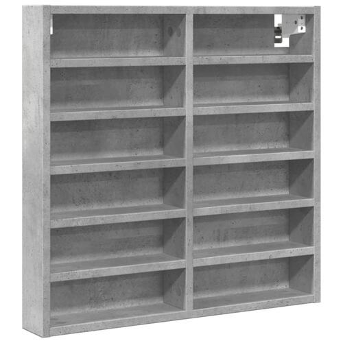 Vitrineskab 60x8,5x58 cm konstrueret træ betongrå