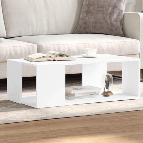 Sofabord 89,5x48x30 cm konstrueret træ hvid