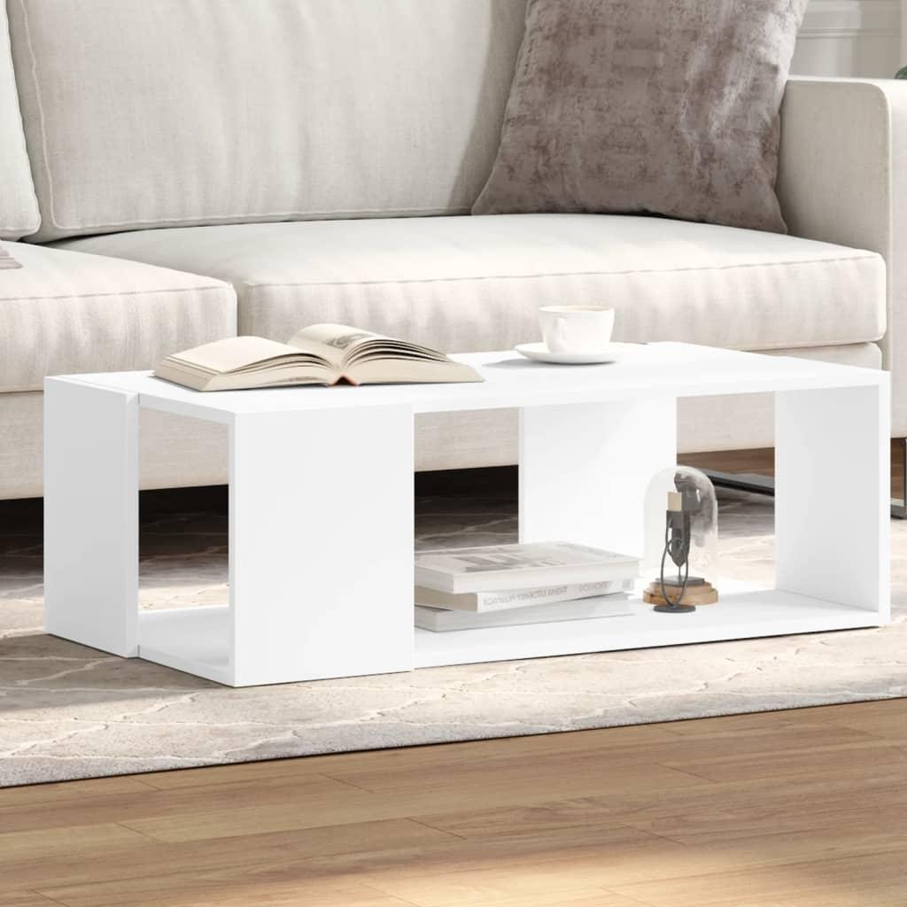 Sofabord 89,5x48x30 cm konstrueret træ hvid