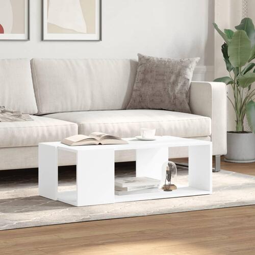 Sofabord 89,5x48x30 cm konstrueret træ hvid
