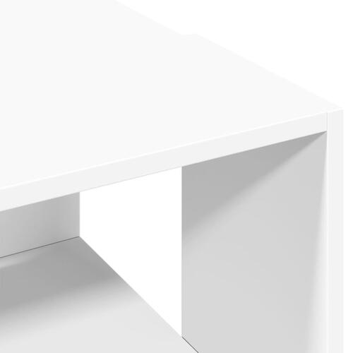 Sofabord 89,5x48x30 cm konstrueret træ hvid