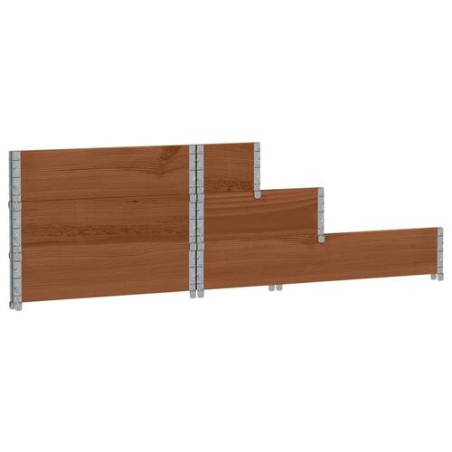 Højbed 120x80 cm 3 niveauer massivt fyrretræ brun