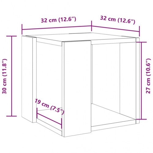 Sofabord i konstrueret træ 32 x 32 x 30 cm betongrå