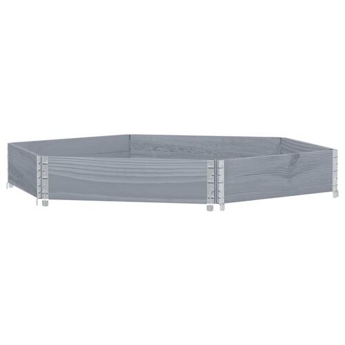 Højbed 160x160 cm massivt fyrretræ sekskantet grå