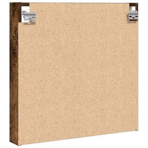 Vitrineskab 60x8,5x58 cm konstrueret træ røget egetræsfarve