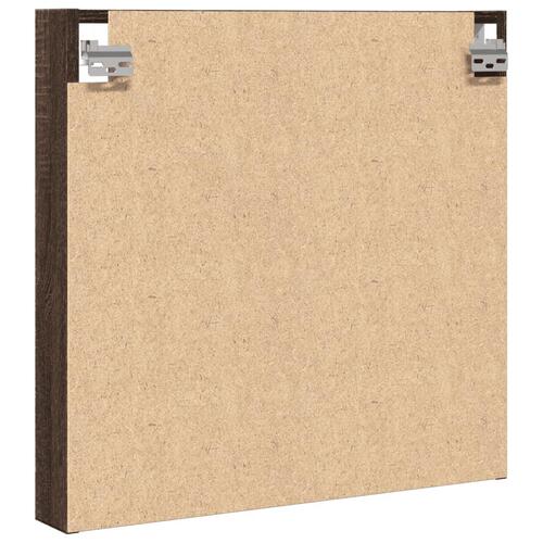 Vitrineskab 60x8,5x58 cm konstrueret træ brun egetræsfarve