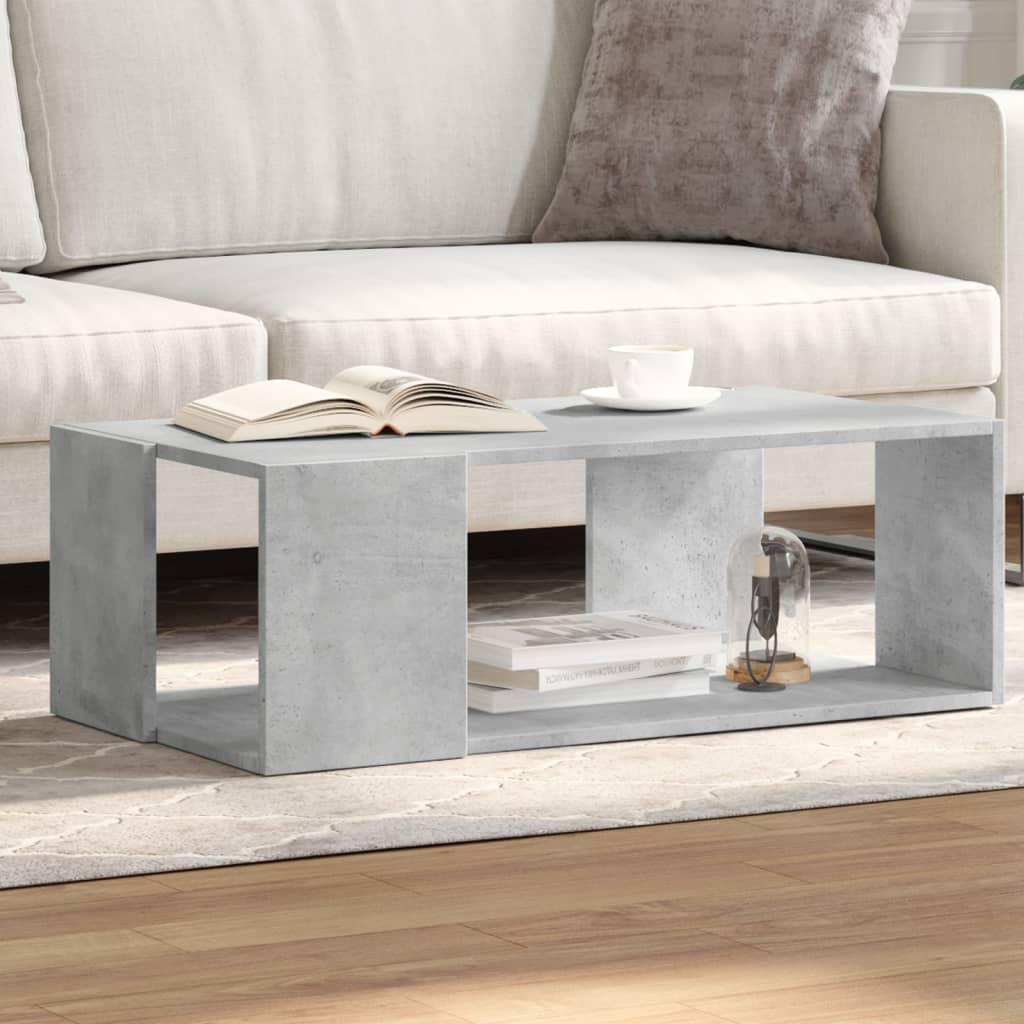 Sofabord 89,5x48x30 cm konstrueret træ betongrå