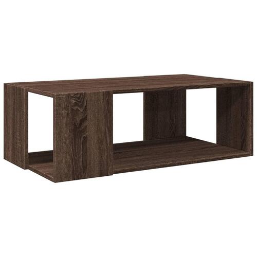 Sofabord 89,5x48x30 cm konstrueret træ brun egetræsfarve