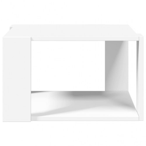 Sofabord i hvidt konstrueret træ - 51,5 × 51,5 × 30 cm med opbevaringshylde