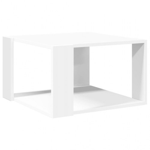 Sofabord i hvidt konstrueret træ - 51,5 × 51,5 × 30 cm med opbevaringshylde