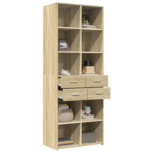 Skab 70x42,5x185 cm konstrueret træ sonoma-eg