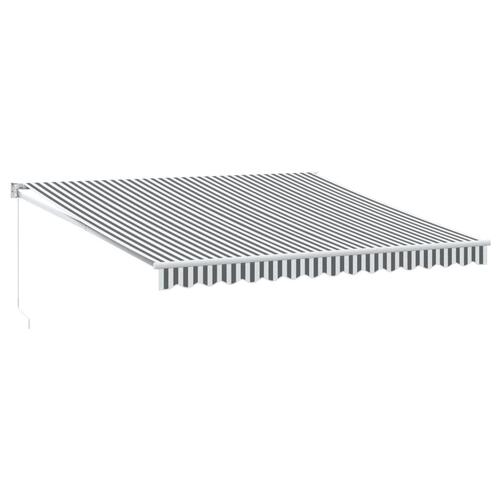 Foldemarkise 4x3 m stof og aluminium antracitgrå og hvid