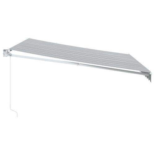 Foldemarkise 4x3 m stof og aluminium antracitgrå og hvid