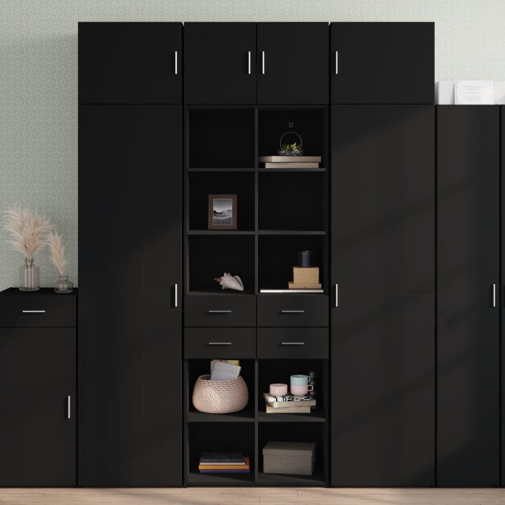 Skab 70x42,5x185 cm konstrueret træ sort
