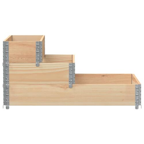 Højbed 120x80 cm 3 niveauer massivt fyrretræ