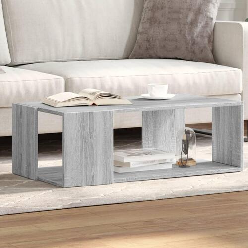 Sofabord 89,5x48x30 cm konstrueret træ grå sonoma-eg
