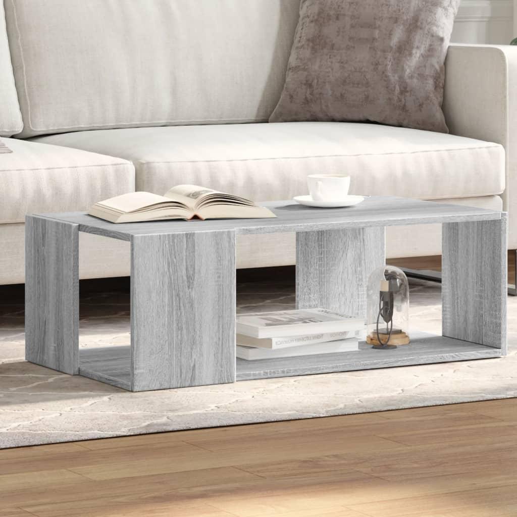 Sofabord 89,5x48x30 cm konstrueret træ grå sonoma-eg