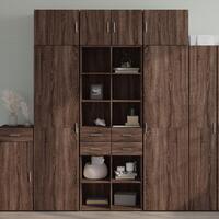 Skab 70x42,5x185 cm konstrueret træ brun egetræsfarve