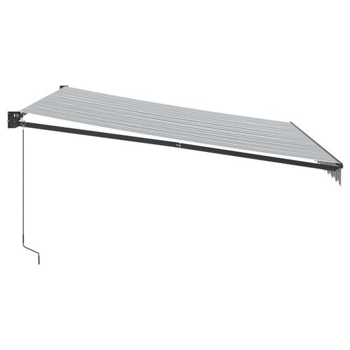Foldemarkise 4x3 m stof og aluminium antracitgrå og hvid