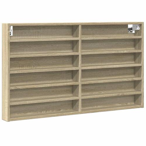Vitrineskab 100x8,5x58 cm konstrueret træ sonoma-eg