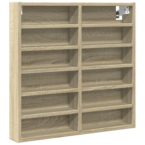 Vitrineskab 60x8,5x58 cm konstrueret træ sonoma-eg