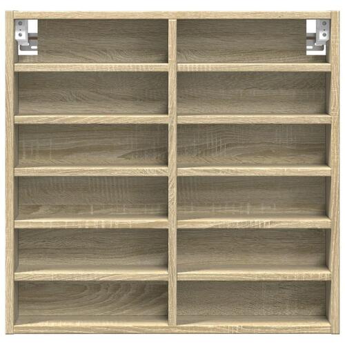 Vitrineskab 60x8,5x58 cm konstrueret træ sonoma-eg