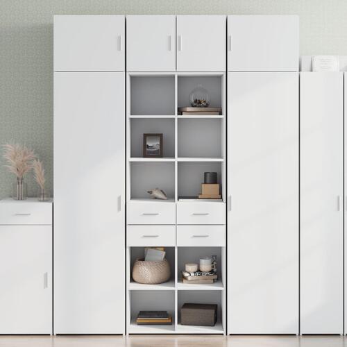 Skab 70x42,5x185 cm konstrueret træ hvid