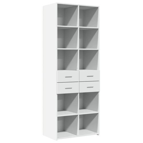 Skab 70x42,5x185 cm konstrueret træ hvid