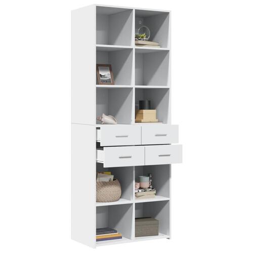 Skab 70x42,5x185 cm konstrueret træ hvid